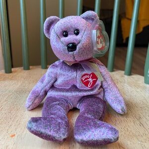 Ty Beanie Babies Purple Bear— 2000 Signature